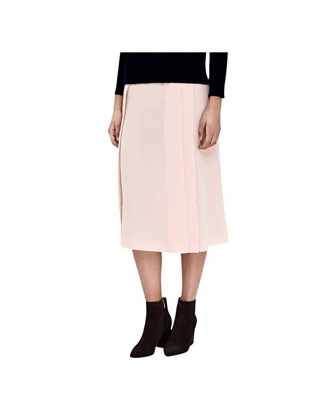 NWT MaxMara Tundra blush pink chiffon midi wrap style skirt US 8 *read
